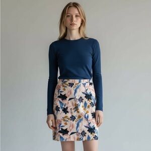 NWT J.Crew Floral Pencil Skirt Pink Blue – Multicolor Garden Print Size 2 Artsy